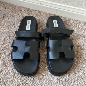 Steve Madden Black Mayven Slide Sandals
